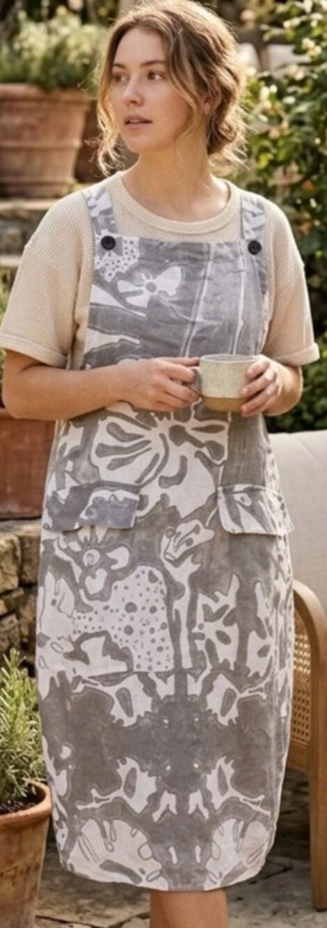 Grizas washed linen jumper dress